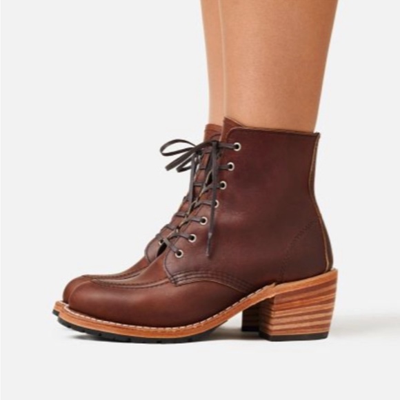Red Wing Heritage Clara Amber Harness Leather Lace Up Heeled Boots 3406 Size 10 - Picture 16 of 16